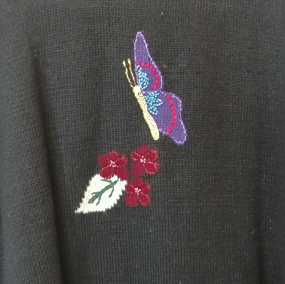 Storybook Knits Vintage butterfly cardigan 1X - Picture 6 of 9